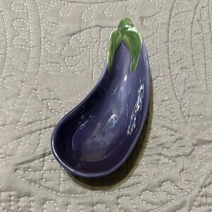 Williams Sonoma Purple Ceramic Eggplant Dish Dip Bowl Appetizers